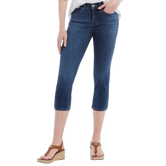 Levi's Denim - Levis 311 Shaping Skinny Leg Mid Rise Capris Jeans 20W Dark Indigo Blue Denim